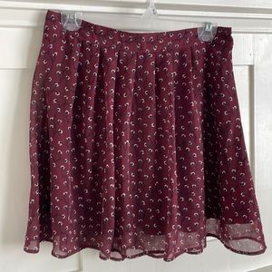 Maroon patterned skirt